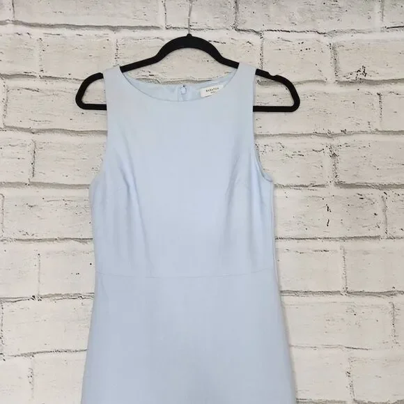 Aritzia Babaton Womens Dew Blue Satin Spectre Mini Fit and Flare Dress Size 2 - Picture 2 of 10